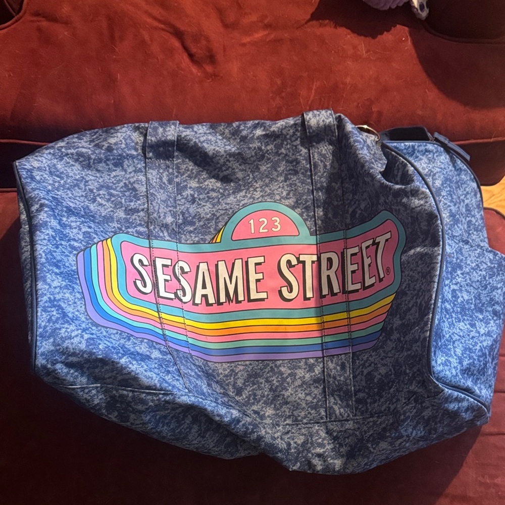 Vintage Style Sesame Street Denim Duffel Bag from Busch Gardens